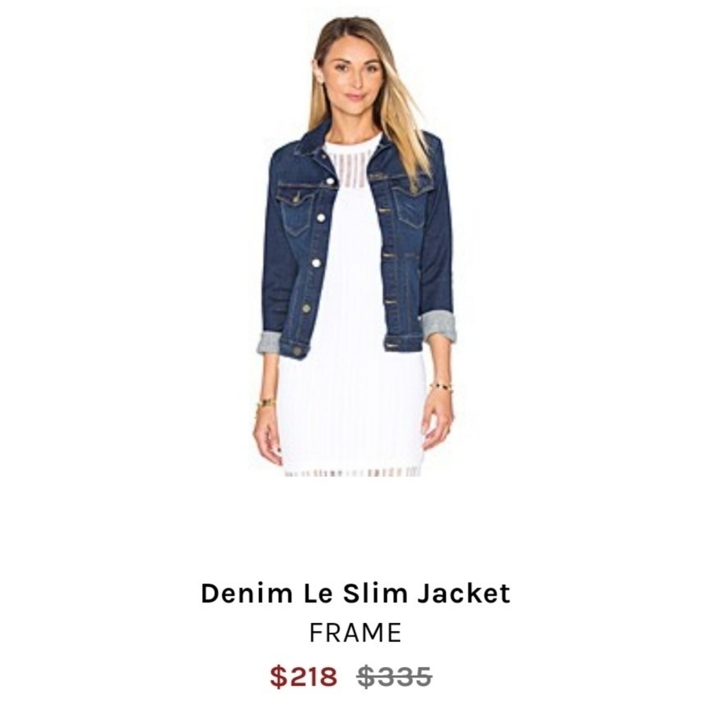 FRAME // ltd ed le slim denim jacket in medium blue denim shore coast - Picture 9 of 16